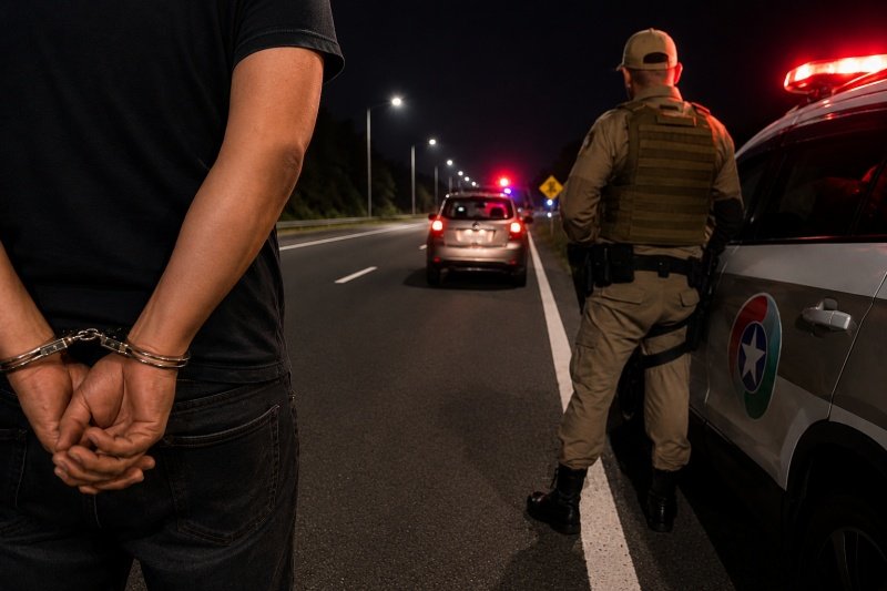 Motorista embriagado é preso após fuga e perseguição na BR-282