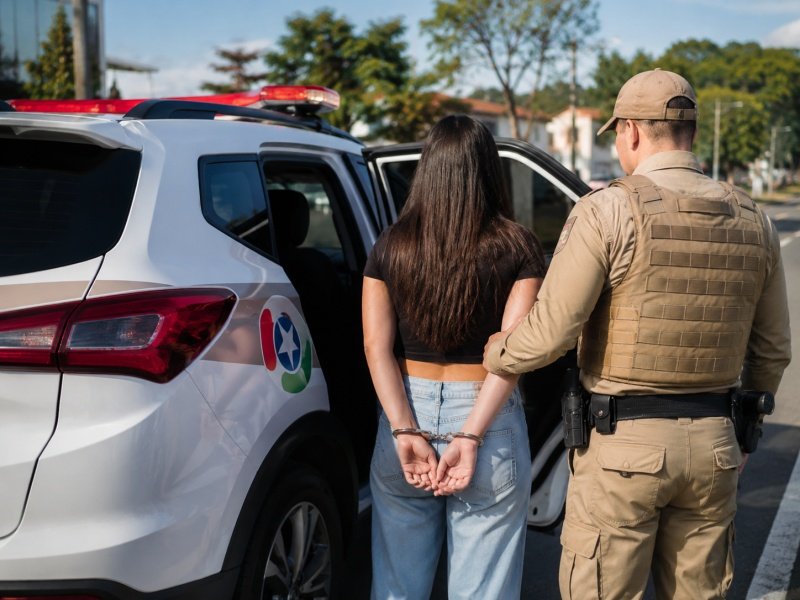 Jovem procurada por tráfico de drogas é presa pela PM em Joaçaba