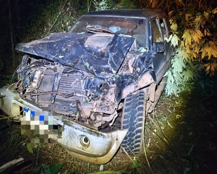 Motorista de caminhonete fica ferido após saída de pista na SC-150