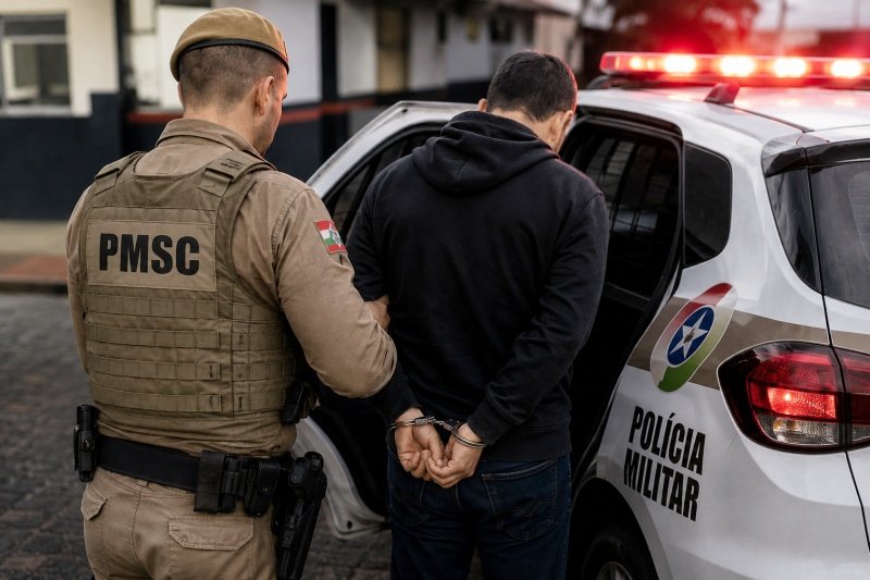 Homem é preso após ameaçar matar ex-companheira em Joaçaba