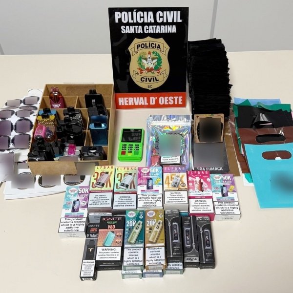 Polícia Civil fecha venda clandestina de vapes para menores em Herval d´Oeste