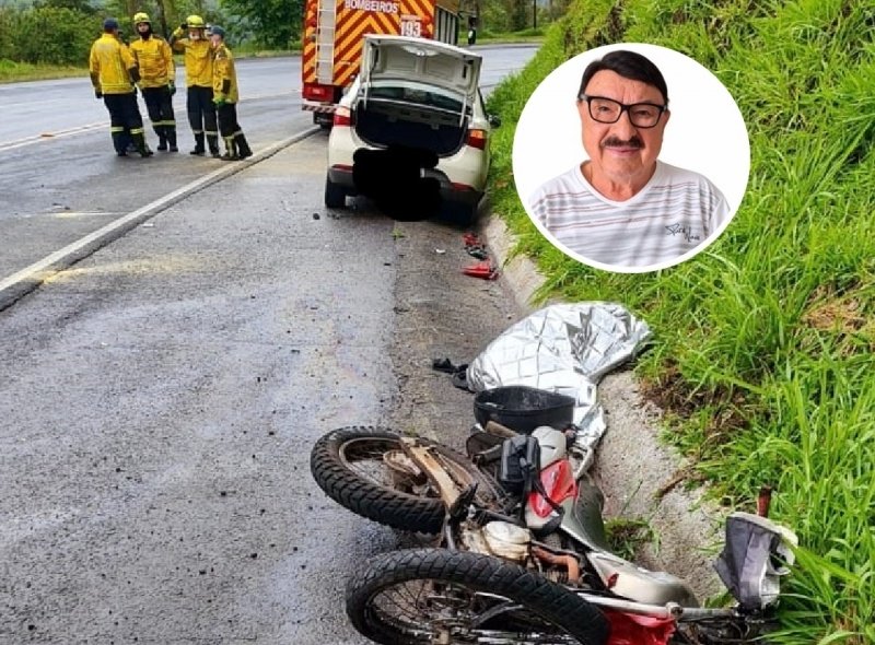 Médico e motociclista morrem após colisão entre carro e moto na SC-480