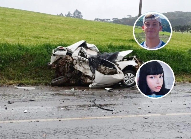 Colisão entre carro e caminhão mata casal de jovens em Campos Novos