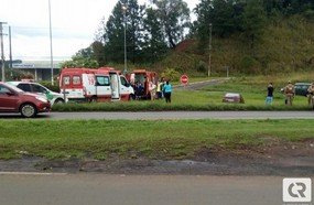Saída de pista deixa quatro feridos em Joaçaba