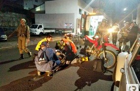 Colisão entre carro e moto deixa motociclista ferido em Herval