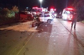 Colisão frontal mata motorista e deixa três feridos na SC-350