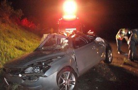 Motorista capota veículo na BR-282, em Catanduvas