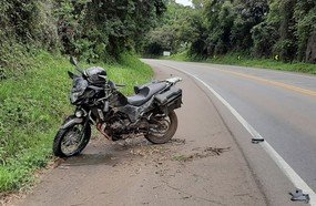 Motociclista sofre múltiplas fraturas em colisão na BR-282