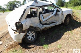 Colisão no Distrito Industrial de Joaçaba deixa rapaz gravemente ferido
