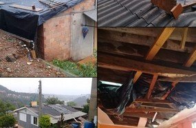 Temporal causa danos no bairro São Jorge, em Herval dOeste