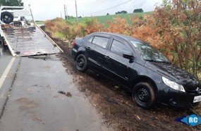 Veículo sai da pista entre Capinzal e Zortéa