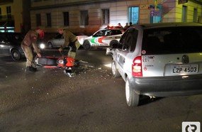 Acidente de trânsito deixa motoqueiro ferido em Herval d´Oeste