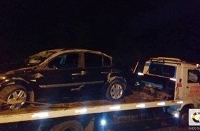 Motorista capota veículo durante a madrugada em Joaçaba