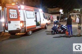 Colisão deixa motociclista ferido no centro de Herval