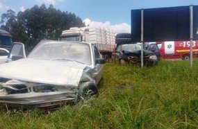 Colisão entre veículos registrada no trevão de Irani