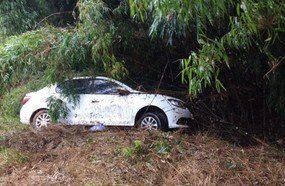 Saída de pista deixa motorista ferido em Vargem Bonita