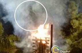 Devotos dizem ter visto imagem de Nossa Senhora em fogueira