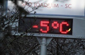 Fim de semana com frio intenso em Santa Catarina