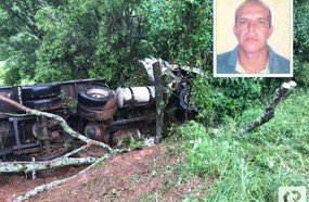 Caminhoneiro morre após tombar carreta na BR-282, em Erval Velho