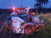 Colisão entre carro e caminhão faz duas vítimas fatais na SC-452