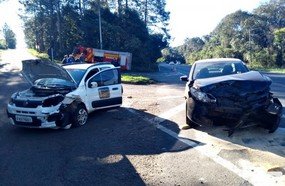 Colisão entre veículo deixa motorista ferido na BR-282