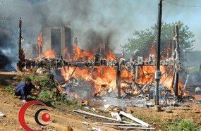 Incêndio destrói casa em Erval Velho