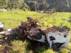 Caminhão de Joaçaba fica destruído após capotar em Vargeão