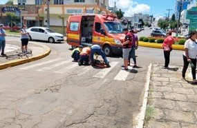 Ciclista fica ferido após colidir em carro em Catanduvas