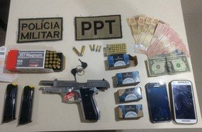 Casal é abordado em ônibus com armas e munições do Paraguai