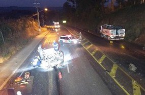 Casal perde a vida após colidir carro contra caminhão de Joaçaba