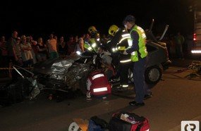 Colisão entre veículos deixa oito pessoas feridas em Joaçaba