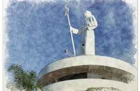 Monumento Frei Bruno nos cartões postais de Santa Catarina