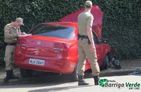 Acidente com veículo de Joaçaba deixa motorista ferido em Ouro