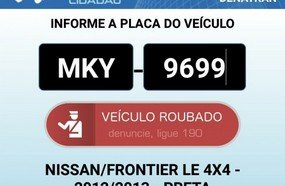 Elementos tomam caminhonete de assalto na BR-282