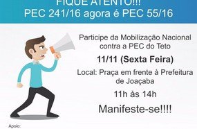 Joaçaba fará manifestação contra PEC do Teto nesta sexta-feira