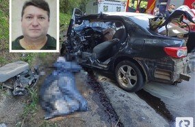 Motorista morre em colisão entre carro e carreta na BR-282