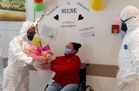 Mulher recebe alta da Covid no Dia das Mães em Joaçaba