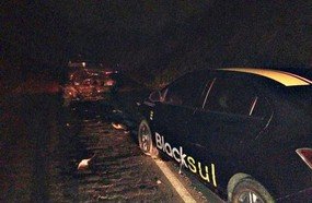 Colisão frontal deixa duas pessoas feridas em Campos Novos