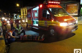 Homem cai com motocicleta e sofre ferimentos em Herval