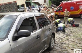 Policial militar fica ferido em acidente em Herval