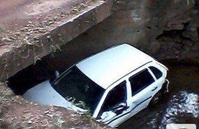 Motorista cai com veículo em rio no interior de Herval d´Oeste