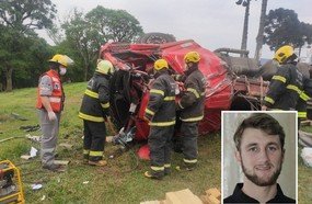 Motorista de caminhão morre ao tombar caminhão após colisão