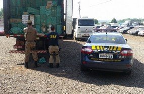 Caminhão é apreendido em Joaçaba com 500 maços de cigarros