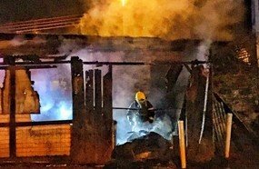 Borracharia é atingida por incêndio em Ponte Serrada