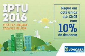 50% do IPTU de Joaçaba já foi quitado pelo contribuinte
