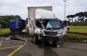 Colisão entre carreta e caminhão deixa um ferido no Trevão de Irani