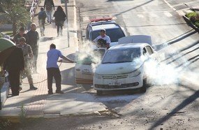 Veículo da Prefeitura de Piratuba pega fogo