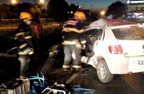 Colisão entre carro e caminhão deixa três feridos na BR-282
