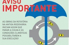 Obras da rotatória dependem das condições climáticas