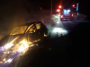 Carro pega fogo após acidente em Tangará